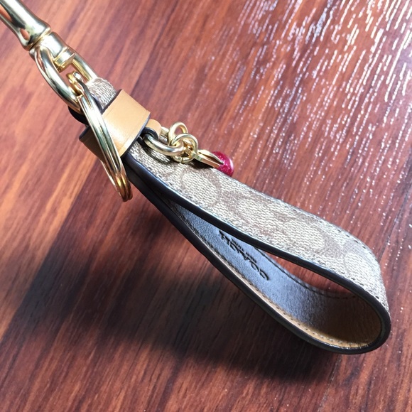 Coach. Signature Cherry Loop Key Ring - Picture 5 of 6